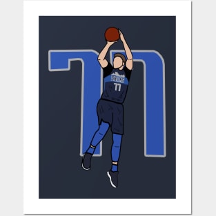 Luka Doncic 77 Fadeaway Jumpshot - NBA Dallas Mavericks Posters and Art